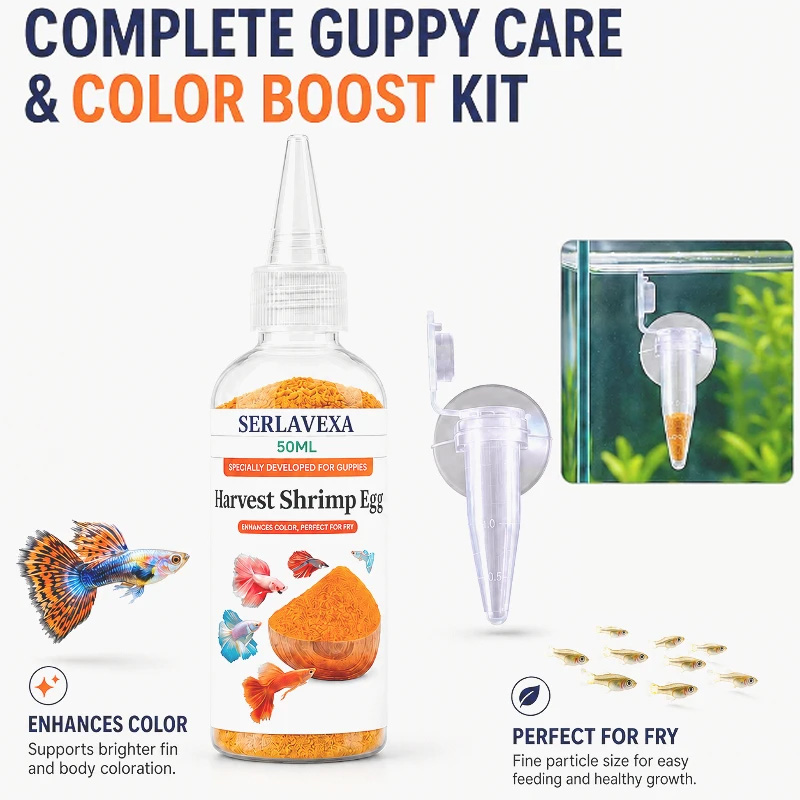 Aquarium Fish Vitamin - ミクロンフライ スターターフード（グッピー、ベタ、ネオンテトラ用）、栄養豊富なパウダーと精密ドロッパー付き、健康な成長と鮮やかな色を実現