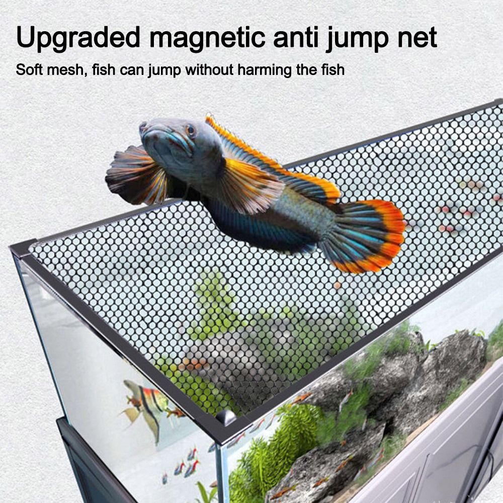 Aquarium Fish Jumping - 頑丈な磁気式水槽蓋カバー DIY 簡単設置 水槽メッシュ蓋カバー 水槽飛び出し防止ネット 水槽用