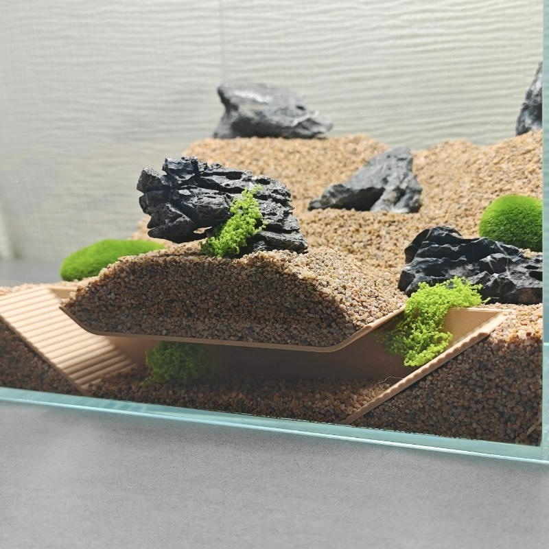 Aquarium Fish Games - 水族館の隠れ家シェルター、魚エビカニの繁殖孵化用の地下洞窟段付きトンネル、水槽の装飾
