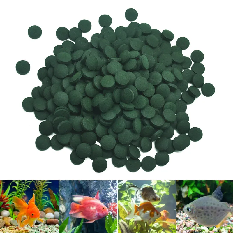 Aquarium Fish Vitamin - 100/500 個スピルリナ錠強化お気に入りペットフード魚クリスタル赤エビペットフード