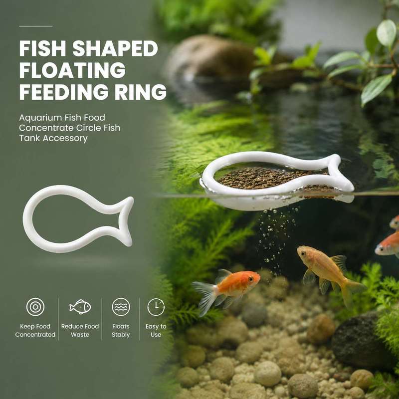 Aquarium Fish Medicine - 魚の形をした浮遊式餌リング 水槽用魚の餌濃縮サークル 魚タンクアクセサリー