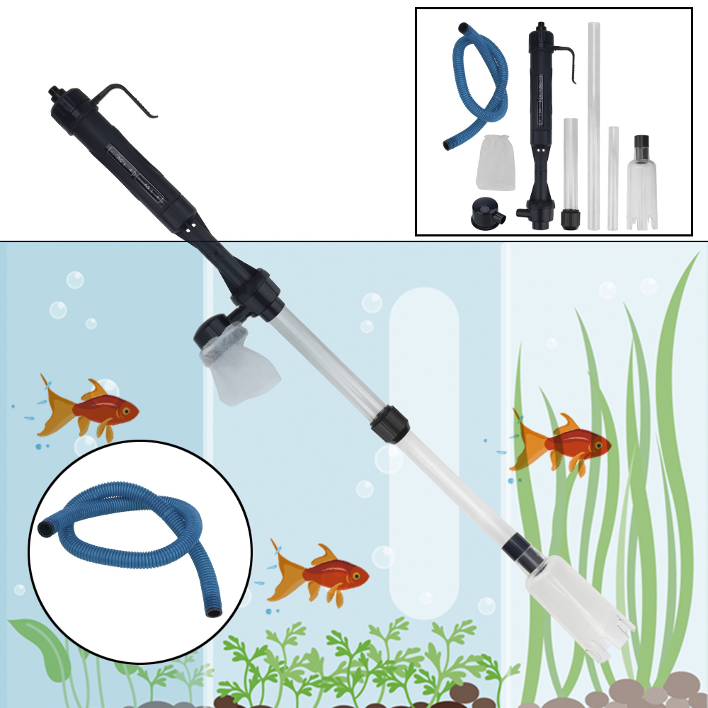 Aquarium Fish Waste Collector - 電動水交換ポンプ砂利クリーナーツール水族館の水槽パイプ真空水交換廃棄物除去フィルターツール