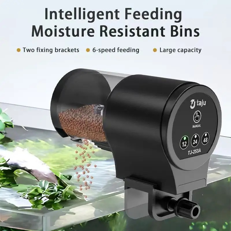 Aquarium Fish Feeder Automatic - 水槽フィーダー インテリジェントな時間指定フィーダー 観賞魚 カメの餌 水槽内の魚の餌の自動給餌