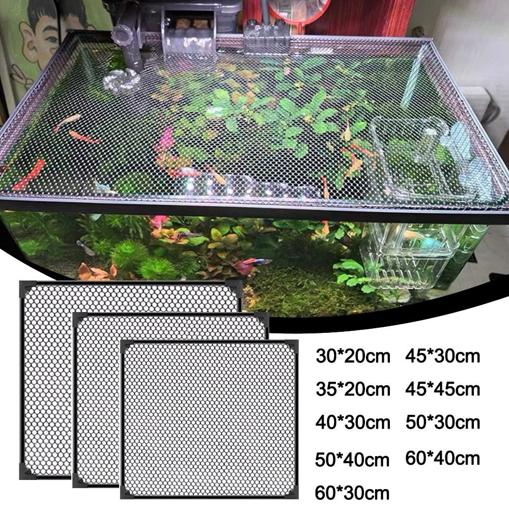 Aquarium Fish Jumping - 耐久性のある磁気水槽蓋カバー DIY 簡単設置水族館アンチジャンプネット水槽メッシュ蓋カバー水族館