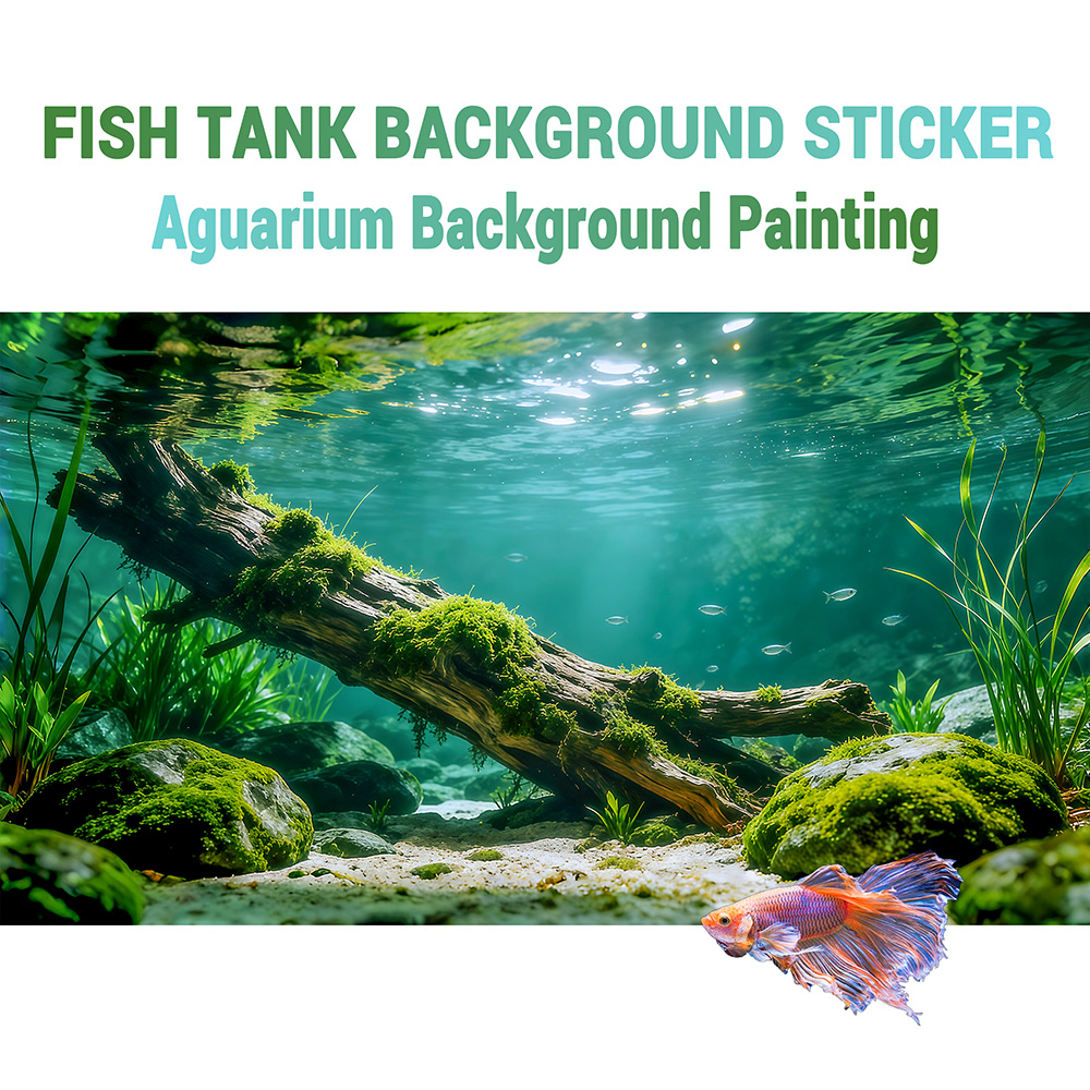 Aquarium Fish Games - 川の底にある枯れ木、水槽ステッカー、風景装飾、水槽造園装飾品