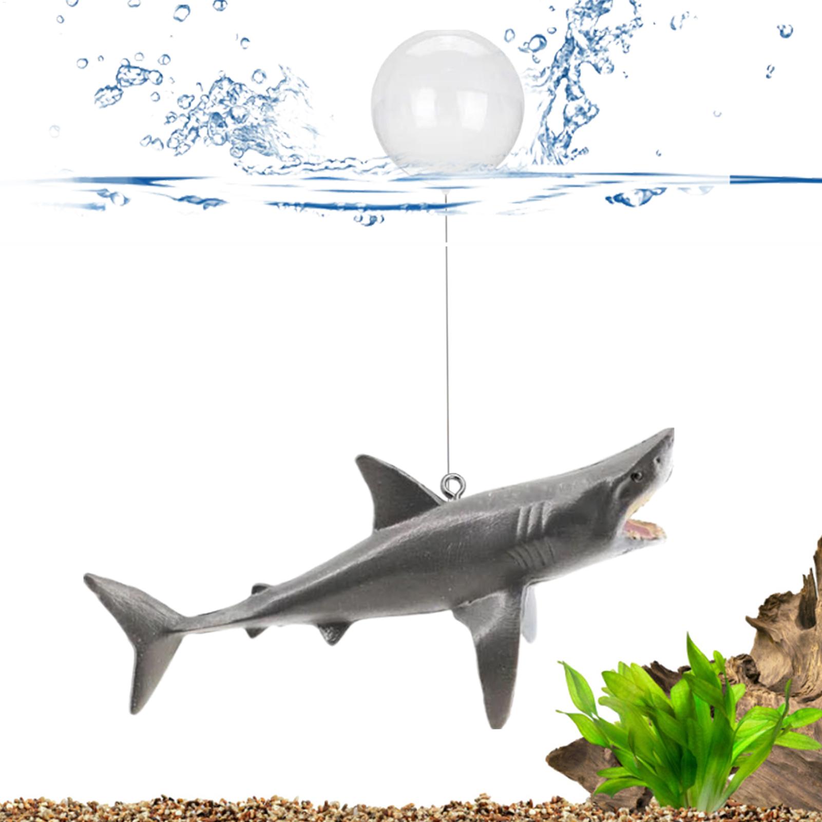 Aquarium Fish Games - フローティングシャーク水槽風景装飾、調整可能な位置のフローティング人工水槽魚飾り装飾付き