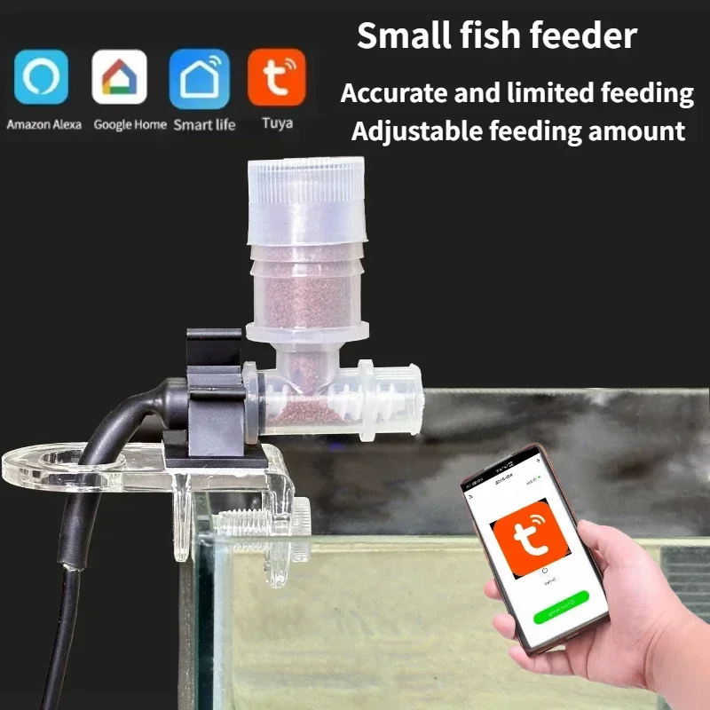 Aquarium Fish Feeder Automatic - 最高の自動魚フィーダー - 水族館用 WiFi スマートフィーダー、時間指定リモコン水槽フードディスペンサー魚エビ給餌
