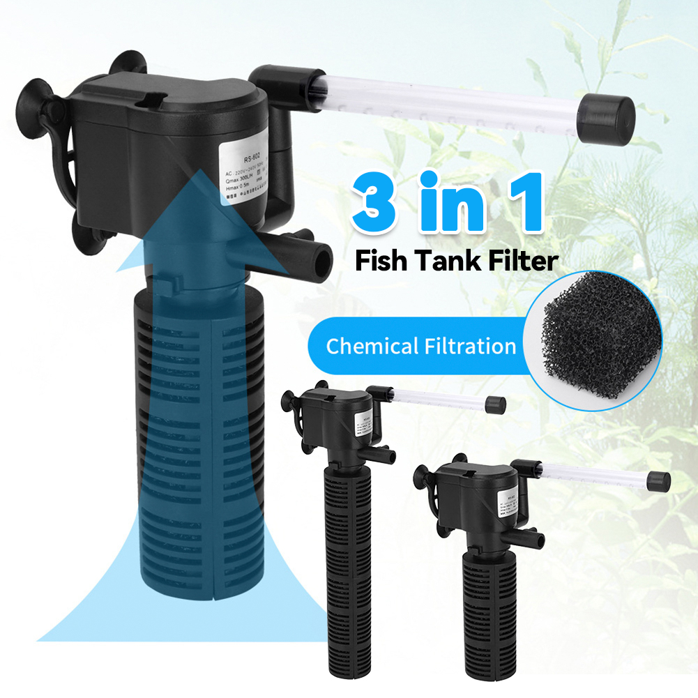 Aquarium Fish Waste Collector - 3in1水槽内蔵フィルター 静音水槽浄水器 魚タンクポンプ 水中浄水器 魚タンクアクセサリー