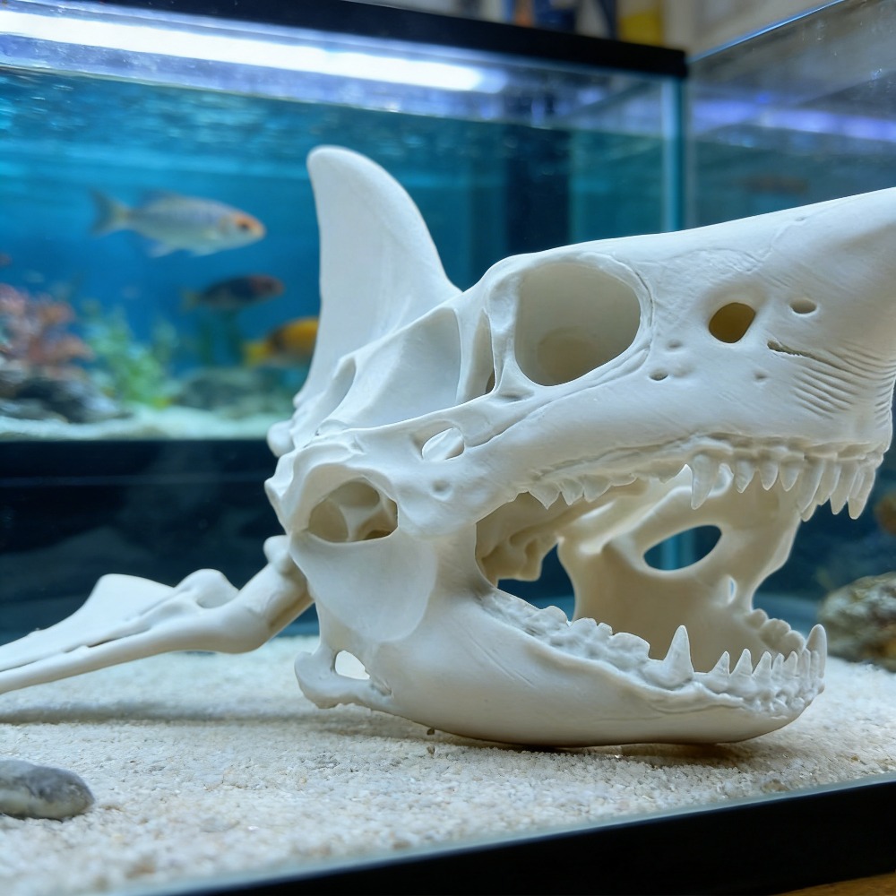 3Dプリント製サメの頭蓋骨スケルトンコスプレ小道具、水槽飾り - Aquarium Fish Games のレビューと価格