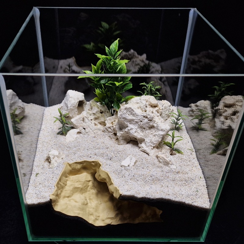 3Dプリントされた高精度な天然岩ペット用隠れ家 - ゲッコー - Aquarium Fish Games のレビューと価格