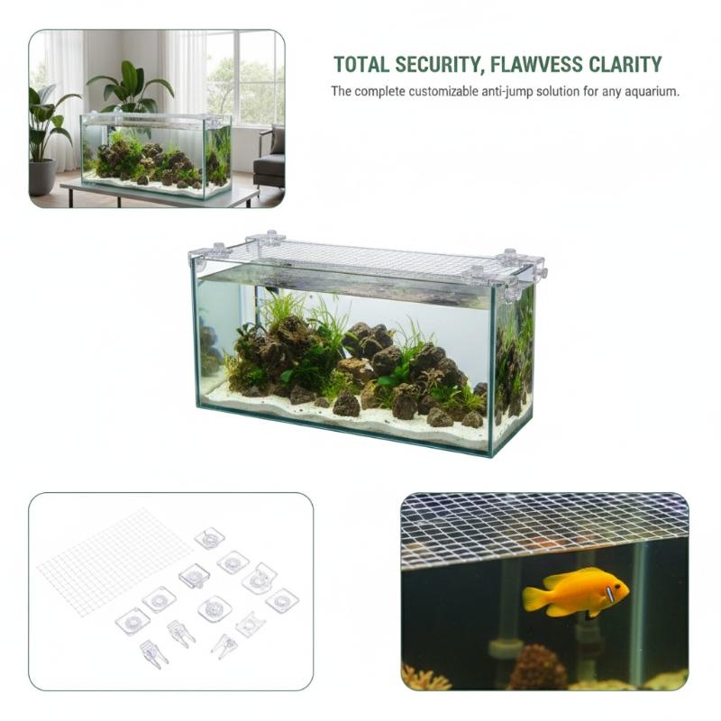1 個の抗脱出魚タンクネット信頼性の高い水槽ガードはペットの - Aquarium Fish Jumping のレビューと価格