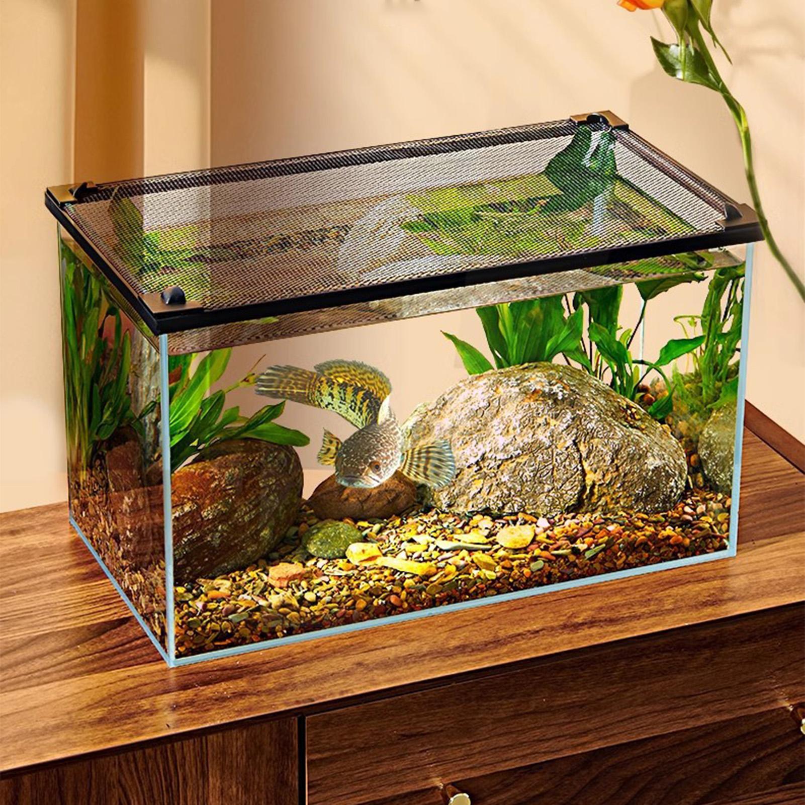 アンチジャンプ磁気耐久性水槽蓋メッシュカバークリアDIYフィ - Aquarium Fish Jumping のレビューと価格
