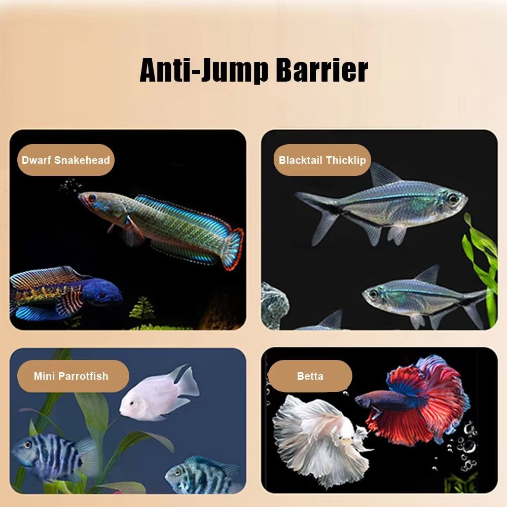 耐久性のある磁気水槽蓋カバー DIY 簡単設置水族館アンチジ - Aquarium Fish Jumping のレビューと価格