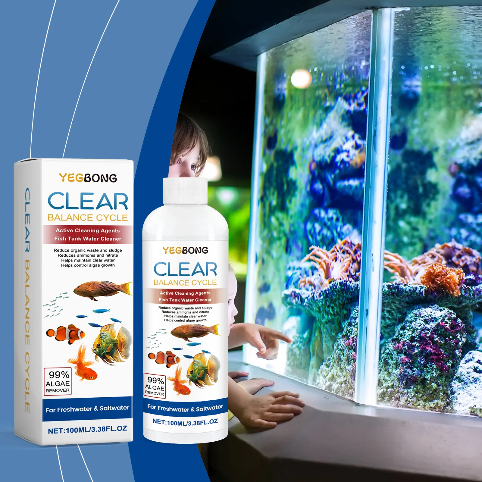 水槽用藻類除去剤、汚れた水をきれいにし、廃棄物汚泥を除去し、 - Aquarium Fish Waste Collector のレビューと価格