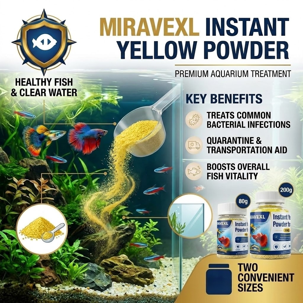 ミラベックスLインスタントイエローパウダー（観賞魚用）、効果 - Aquarium Fish Medicine のレビューと価格