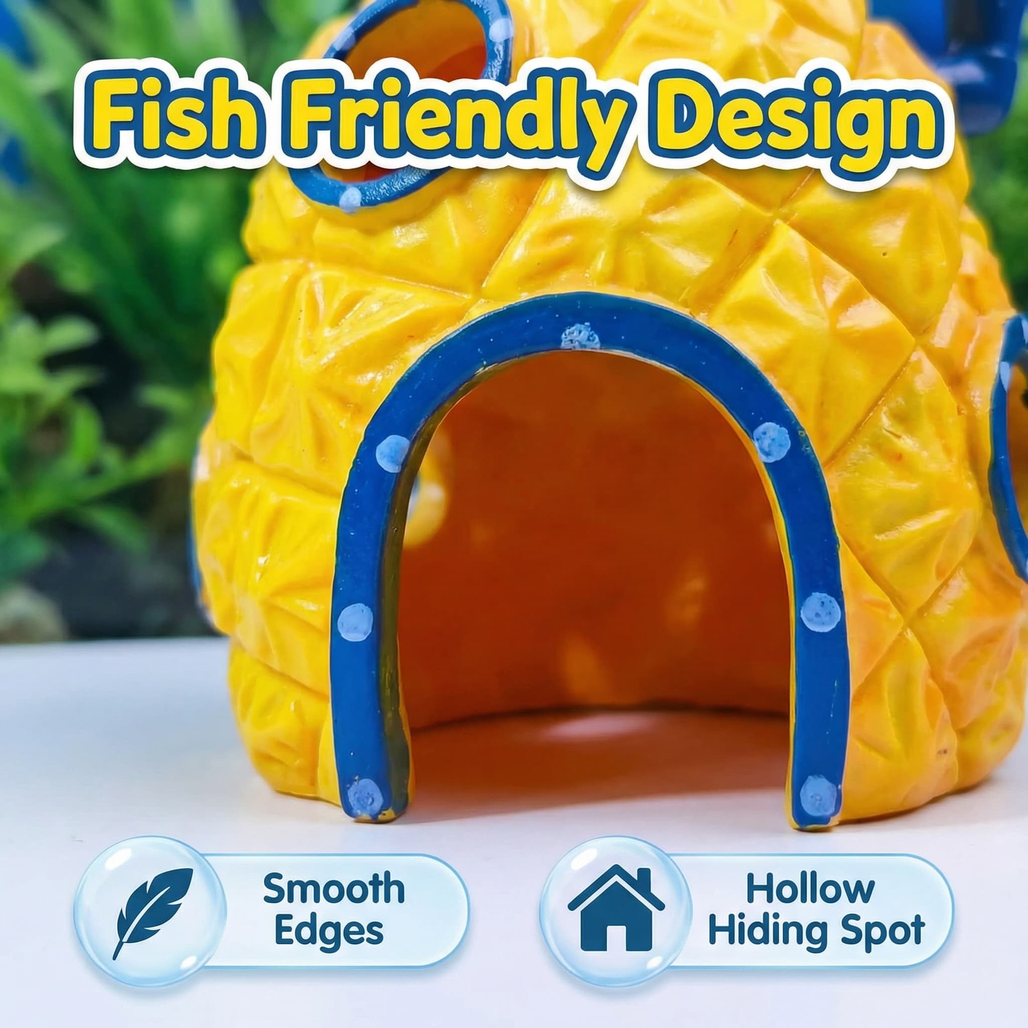 パイナップルハウス水族館装飾、エコフレンドリーな樹脂製ベタエ - Aquarium Fish Games のレビューと価格