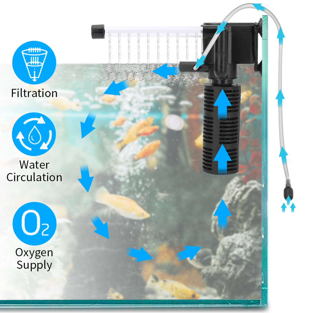 3in1水槽内蔵フィルター 静音水槽浄水器 魚タンクポンプ  - Aquarium Fish Waste Collector のレビューと価格