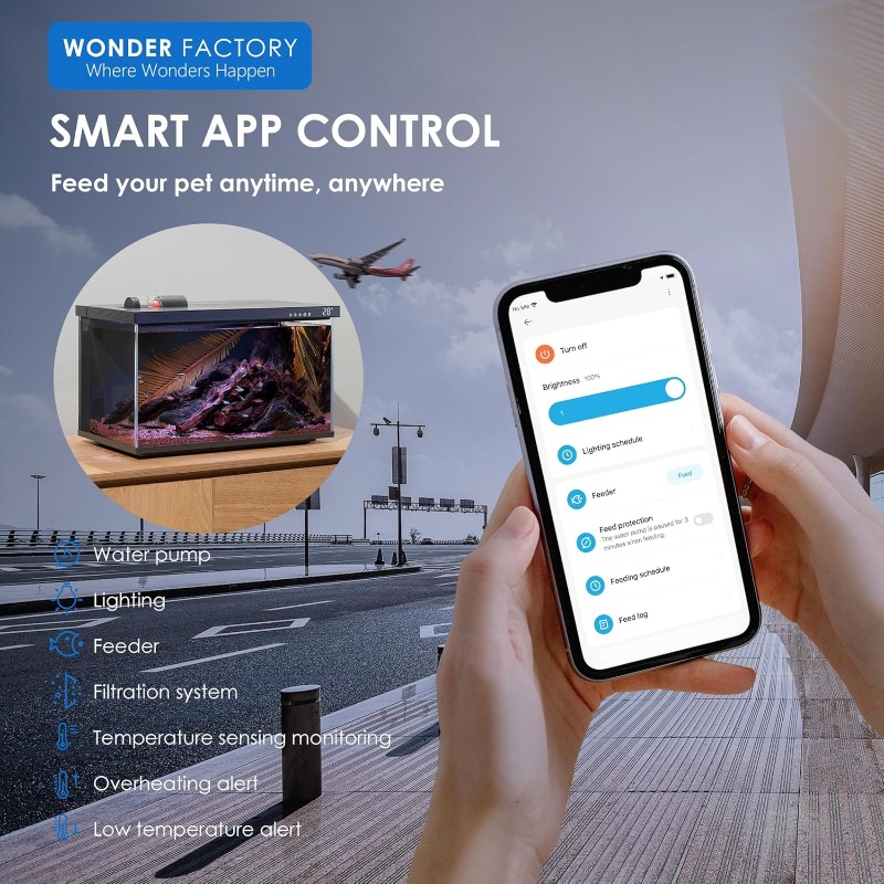 スマートアクアリウム、ガラス製水槽、自動清掃フィルター、デュ - Aquarium Fish Feeder Automatic のレビューと価格